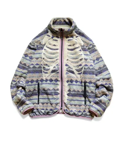 Pre-owned Kapital Bone Zip Fleece Jacket Size 4 In Purple