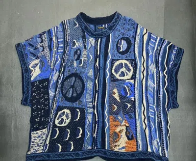 Pre-owned Kapital Boro Anti War Sweater In Blue