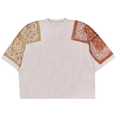 Pre-owned Kapital Botanical Bandanna Huge Jersey T-shirt 'light Brown' | Men's Size 3