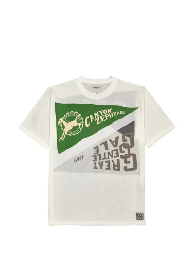 Kapital Burn-out Logo T-shirt In White