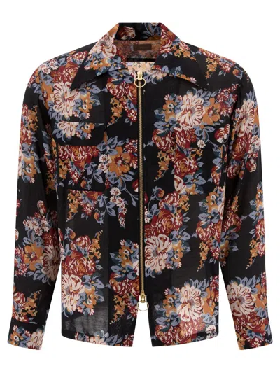 Kapital Floral-print Twill Jacket In Black