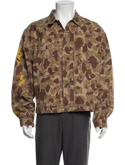 Pre-owned Kapital Camouflage Print Trucker Jacket In Brown