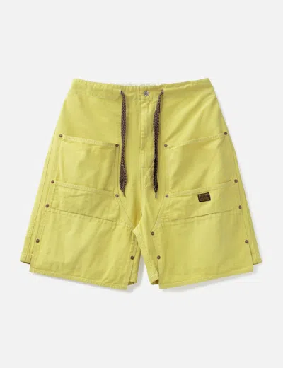 Kapital Canvas Double Knee Easy Shorts In Yellow