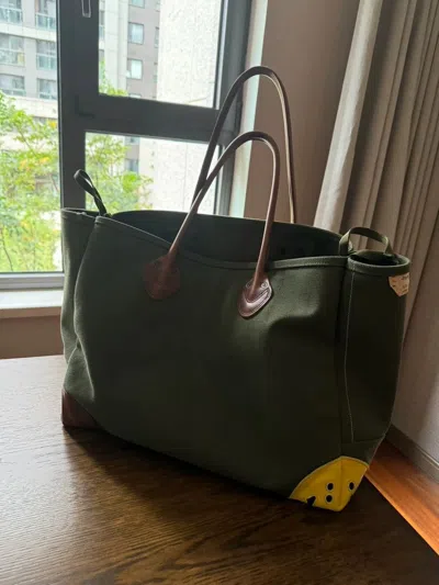 Pre-owned Kapital Canvas Smiling Face Bag In Green