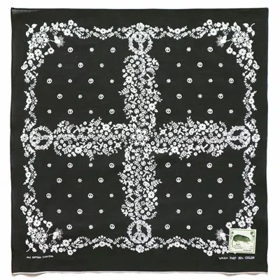 Pre-owned Kapital Capital Fast Color Selvage Bandana "hippie" Navy / Black Japan Import