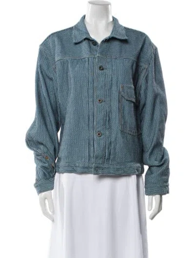 Pre-owned Kapital Century Denim Polka Dot Print Denim Jacket In Blue