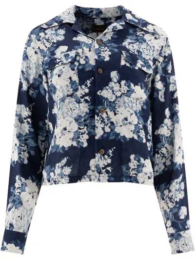 Kapital Champetre Discharge Shirt In Blue