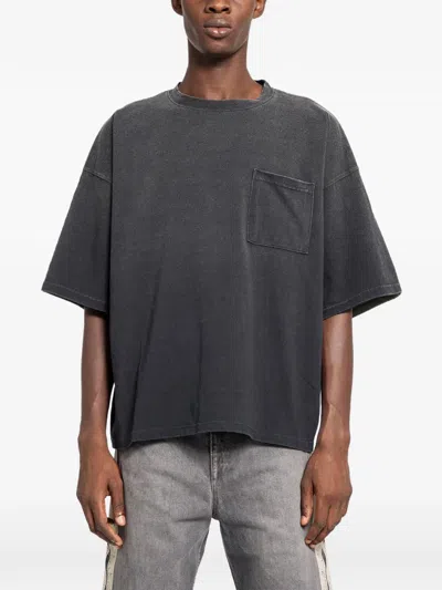 Kapital Chest-pocket Cotton T-shirt In Gray