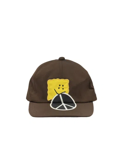Kapital Chino Peckish Peace Baseball Cap In Brown