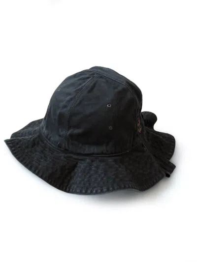 Pre-owned Kapital Chino Radio Tulip Bucket Hat In Black