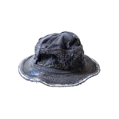 Pre-owned Kapital Chino The Old Man And The Sea Hat (crash Remake) 'navy' | Blue | Men's Size Onesize
