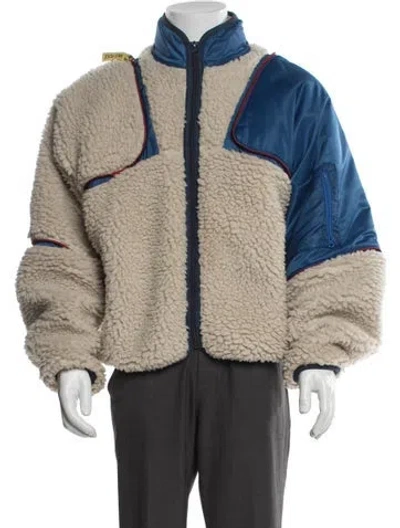 Pre-owned Kapital Colorblock Pattern Puffer Coat In Neutral