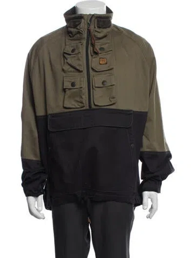 Pre-owned Kapital Colorblock Pattern Utility Jacket In Blue
