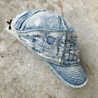Pre-owned Kapital Conductor Boro Old Man And The Sea Journeyman Thrashed Hat In Blue