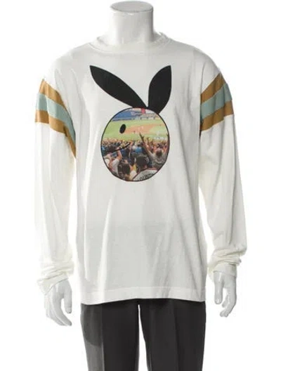 Pre-owned Kapital Coneybowy Stadium Graphic Print T-shirt In White