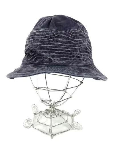 Pre-owned Kapital Contrast Stitch Bucket Hat In Indigo