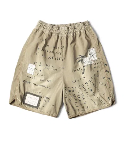 Pre-owned Kapital Cotton Burberry Remake Shorts M's Size 3 In Beige