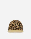 Kapital Cotton Herringbone Leopard Baseball Cap In Brown