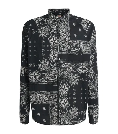 Kapital Cotton Paisley Bandana Patchwork Shirt In Black