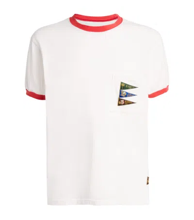 Kapital Cotton Pennant Ringer T-shirt In White