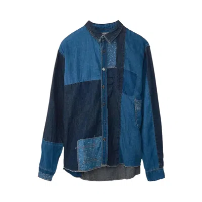 Pre-owned Kapital Cotton X Linen Idg Katmandu Shirt 'indigo' | Blue | Men's Size 4