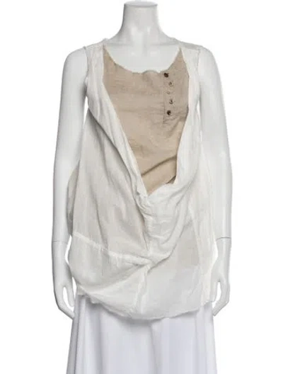 Pre-owned Kapital Crew Neck Sleeveless Top In Neutral
