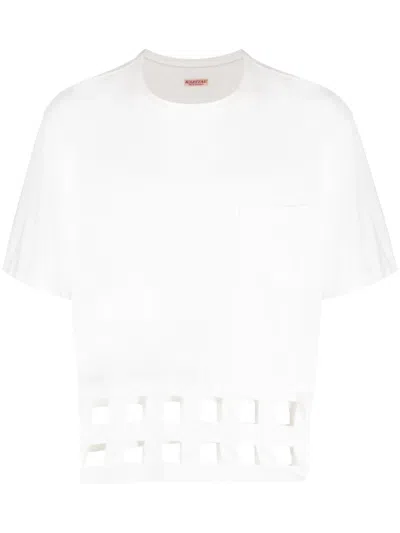 Kapital Cut-out Detailing Cotton T-shirt In White