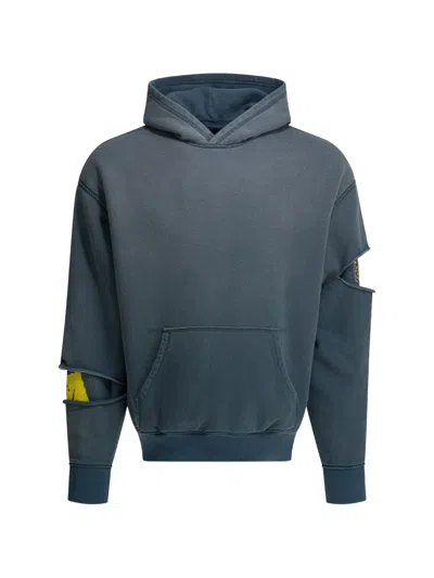 Kapital Cut-out Layered Hoodie In Green