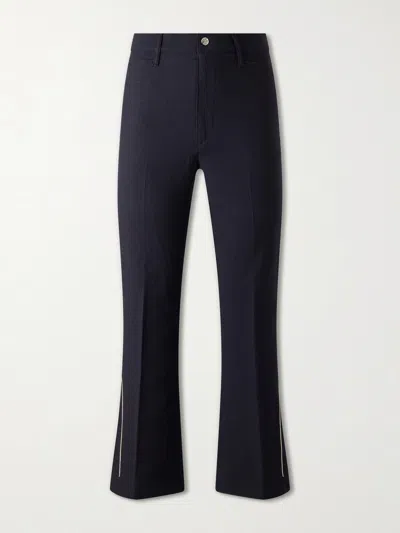 Kapital Daddy's Ox Flared Twill Trousers In Blue