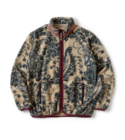 Pre-owned Kapital Damask Fleece Zip Jacket Size 1 In Sand
