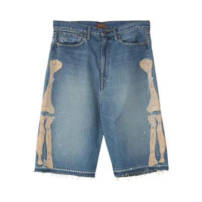Pre-owned Kapital Denim 5 Pockets Shorts (bone) 'pro' | Blue | Men's Size 34