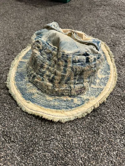 Pre-owned Kapital Denim Bucket Hat Boro In Blue