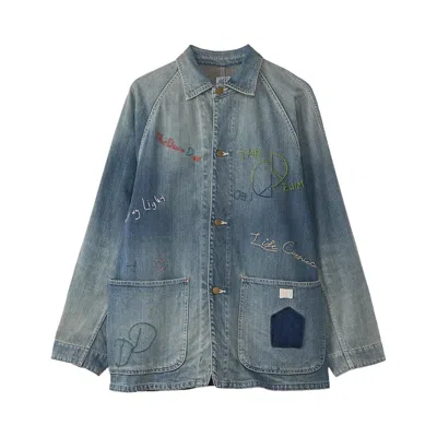 Pre-owned Kapital Denim Cactus Coverall (memorial Embroidery) 'pro' | Blue | Men's Size 2
