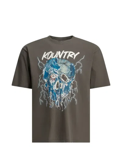 Kapital Denim Face T-shirt In Brown