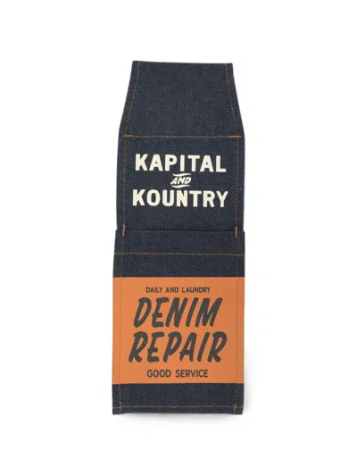 Kapital Denim Pulp Logo-print Phone Holder In Pink