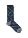 Kapital Diamond-pattern Socks In Blue