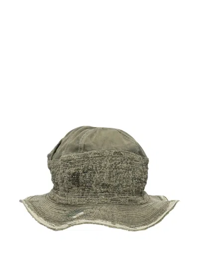 Kapital Distressed Bucket Hat In Green