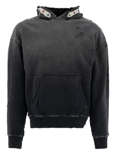 Kapital Distressed Hoodie In Gray