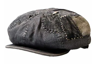Pre-owned Kapital Dixie Factory 14oz Denim Casquette Hat Black/natural