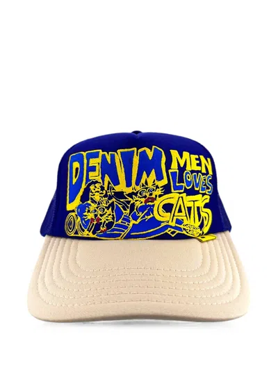 Kapital Embroidered Mesh-panel Cap In Blue