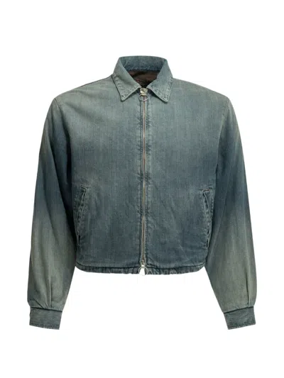 Kapital Faded-effect Zip-up Jacket In Blue