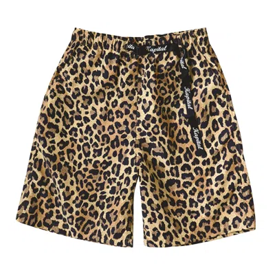 Pre-owned Kapital Fast-dry Taffeta Leopard Easy Shorts 'brown' | Men's Size 3