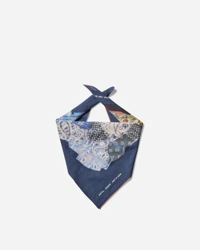 Kapital Fastcolor Selvedge Bandana (bandanna Boro) Navy In Blue