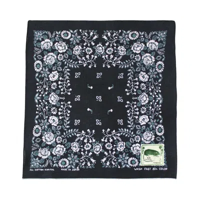 Pre-owned Kapital Fastcolor Selvedge Bandana (churchill Garden) 'black' | Men's Size Onesize