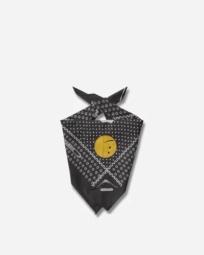 Kapital Fastcolor Selvedge Bandana (mirrored Fuji Profile Rainbowy) In Black