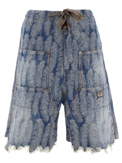 Kapital "feathers" Shorts In Blue