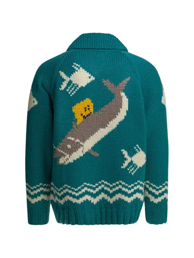 Kapital Fish-embellishment Cardigan In Green