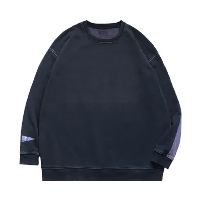 Pre-owned Kapital Fleece Knit 2tones Remake Big Sweatshirt 'black/purple' | Multi-color | Men's Size Onesize