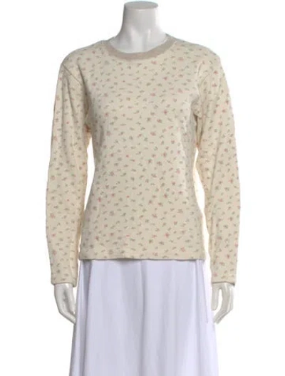 Pre-owned Kapital Floral Print Crew Neck Sweater In Neutral