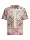 Kapital Floral-print Skeleton Shirt In Pink